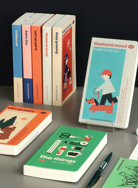 韩国iconic复古插画横线本学习办公文具记事本日记手帐本ins笔记