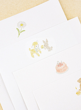 韩国dash and dot高档烫金写信封信纸套装ins同学朋友告白祝福信