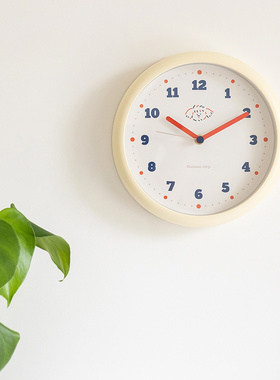 韩国romane圆形ins指针式时钟客厅卧室家用装饰静音学生钟表挂钟
