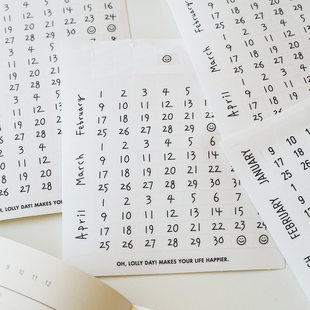 韩国ohlollyday简约透明数字日期贴纸手写体印刷体日记手帐素材