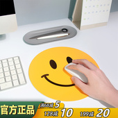 FENICE韩国生态皮革smile笑脸鼠标垫超轻ins风防滑防污桌面软垫子
