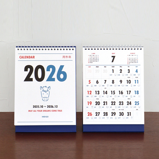 韩国indigo马年2026年双面生肖台历15个月办公日历月计划记事月历