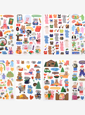 Daily like韩国可爱迷你贴纸防水无痕小贴画手机手帐ins风手账贴