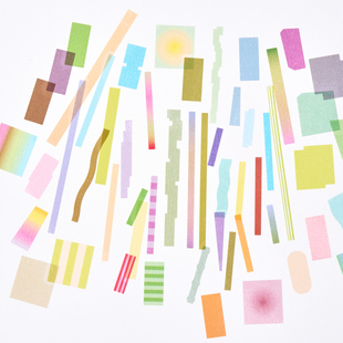 韩国analogue 饰重点标记贴 keeper彩色形状PET透明手帐贴纸素材装