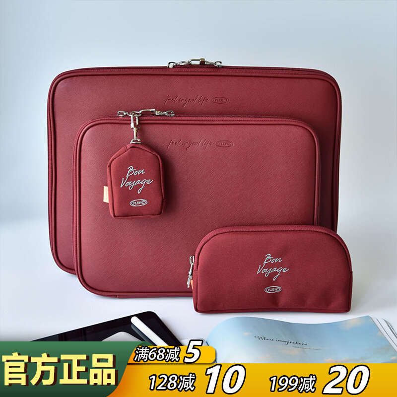 韩国Plepic时尚皮面电脑包11/13寸平板收纳包多功能工作学习内胆
