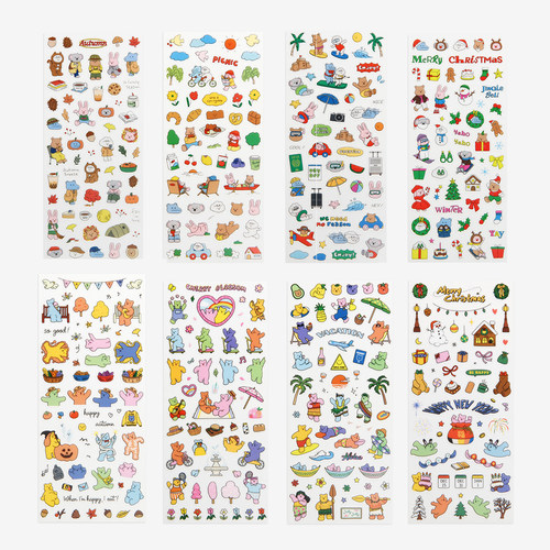 Dailylike可爱熊熊圣诞贴纸