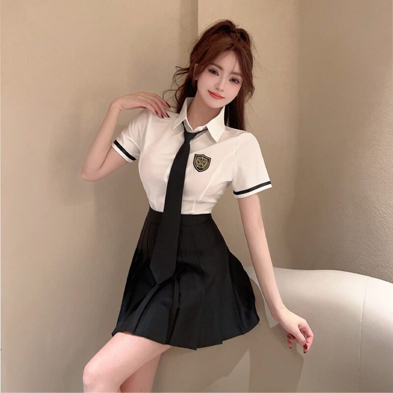 免烫修身领带白色衬衫女长袖KTV酒吧前台学院风工作服职业套装秋