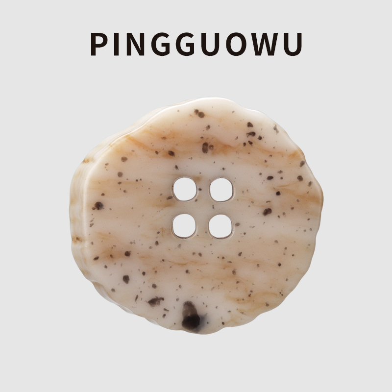 PINGGUOWU 不规则异形面复古风大衣外套纽扣毛衣针织开衫钮扣扣子