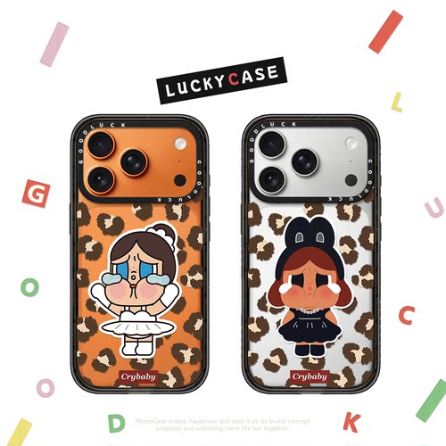 C家豹纹芭蕾黑皮哭娃适用iphone17手机壳16promax苹果15pro磁吸MagSafe透明14plus可爱13甜酷少女12