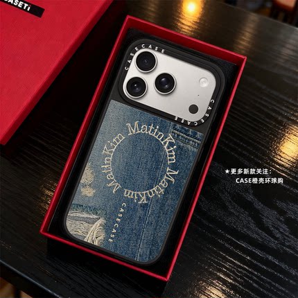 马丁Martin Kim联名牛仔布纹丹宁适用iphone17promax手机壳16pro苹果15磁吸MagSafe镜面14plus高级感13复古12