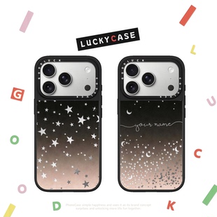 CASETIFIY黑棕渐变星星月亮字母适用iphone17手机壳16promax苹果15pro镜面MagSafe磁吸14plus甜酷少女13日韩
