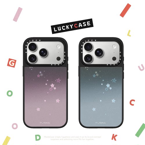 C家蓝紫渐变五角星星适用iphone17手机壳16promax苹果18pro镜面MagSafe磁吸15plus甜酷少女14日韩ins闺蜜13