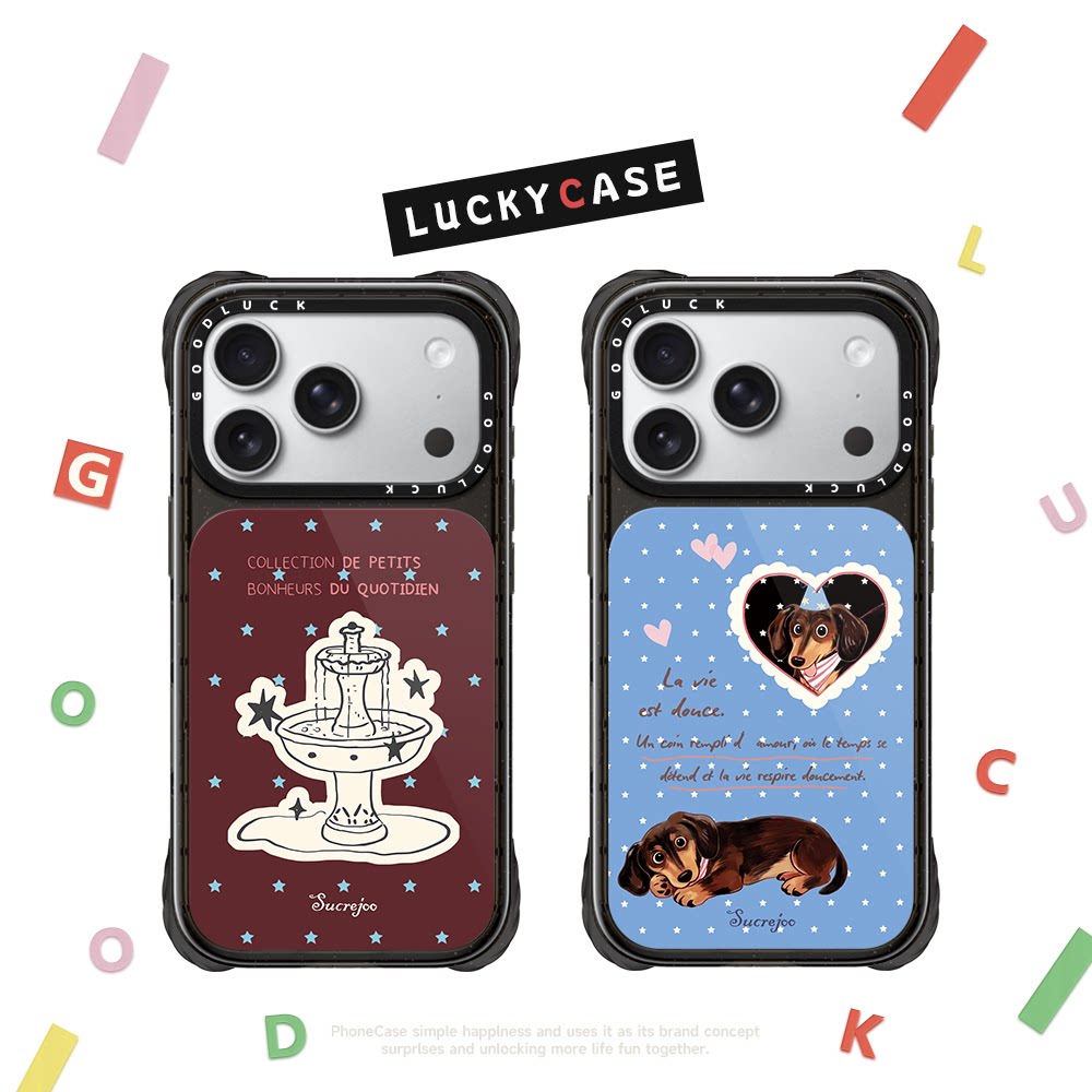 C家联名Sucrejoo腊肠狗狗适用iphone17promax手机壳18pro镜面苹果17pro磁吸MagSafe四角防摔18promax带相机键