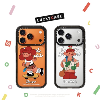 C家治愈系插画FEIDEMARKET联名人物系列适用iphone17手机壳16promax苹果15pro透明MagSafe磁吸14plus卡通13