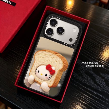 吐司面包Kitty猫头适用iphone17promax手机壳16pro苹果15磁吸MagSafe镜面14plus可爱Air卡通13女12情侣日韩