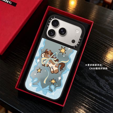 蝴蝶结丝带小马驹适用iphone17promax手机壳16pro苹果15磁吸MagSafe镜面14plus卡通13可爱12少女Air