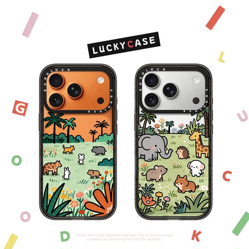 C家草原长颈鹿大象派对适用iphone17手机壳18promax苹果16pro透明MagSafe磁吸15plus可爱14日韩13卡通12