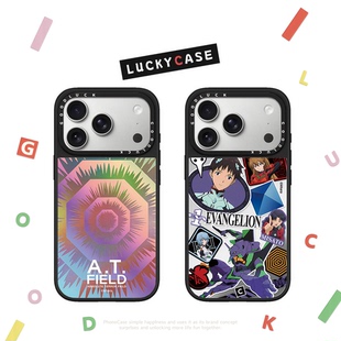 CASETIFIY联名EVA新世纪福音战士适用iphone17手机壳16promax苹果15pro镜面MagSafe磁吸14plus甜酷少女13C家
