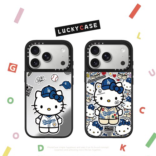 潮牌棒球kitty适用iphone17手机壳18promax苹果16pro镜面MagSafe磁吸15plus卡通14可爱13日韩C家12