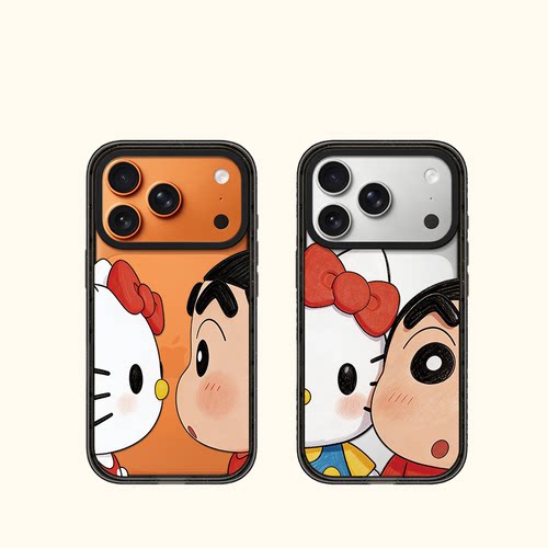 贴脸对视小新KT适用iphone17手机壳16promax苹果15pro透明MagSafe磁吸14plus卡通13趣味12情侣C家