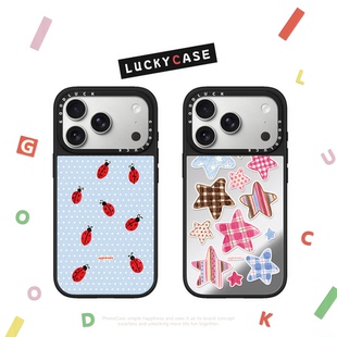 CASETIFIY联名eggsdoodz五角星波点瓢虫适用iphone17手机壳16promax苹果15pro镜面MagSafe磁吸14plus日韩13