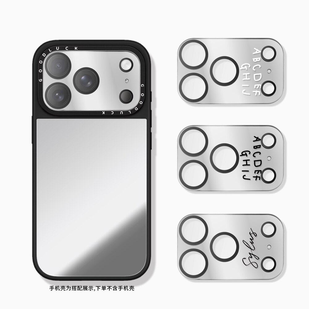 C家联名简约纯色镜面镜头手机保护贴适用iphone18promax全覆盖镜面镜头膜17pro手机镜头保护膜PM网红
