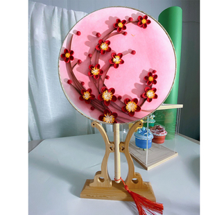 慢时光衍纸正梅衍纸扇子材料包衍纸团扇折扇材料包扇子骨架