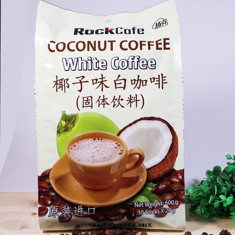 包邮越南越贡rockcafe三合一速溶咖啡椰子椰奶白咖啡600克30袋-封面