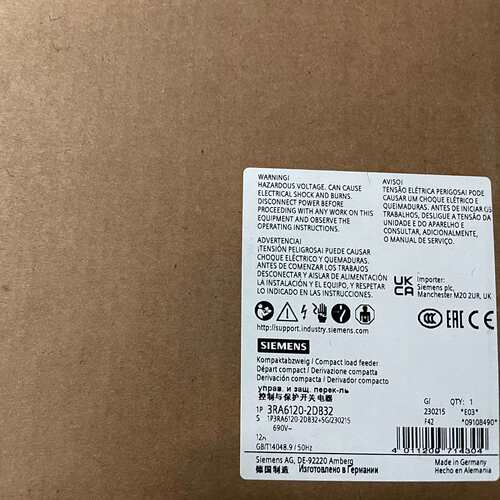 维修3RA6120-2DB32  SIRIUS 紧凑型负荷馈线议价