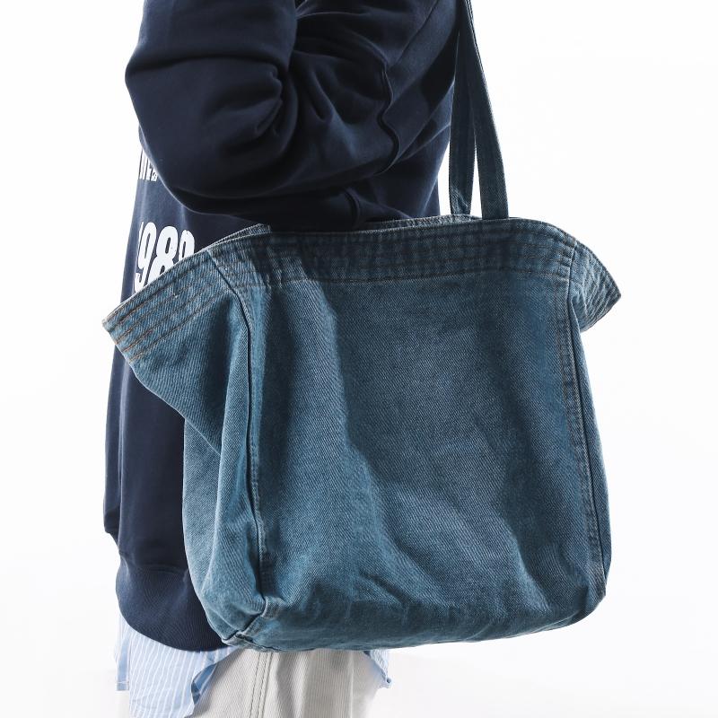 ins橙子少女购物袋小众单肩布包