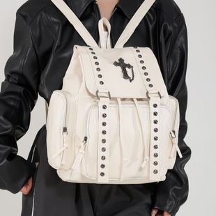 2024新款学生上课大容量高级感小众休闲百搭通勤黑色秋冬双肩背包