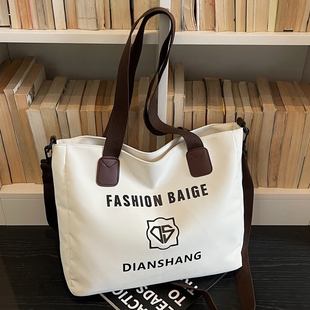 布袋包女2026春百搭大容量上课包休闲简约时尚单肩斜挎包托特包潮