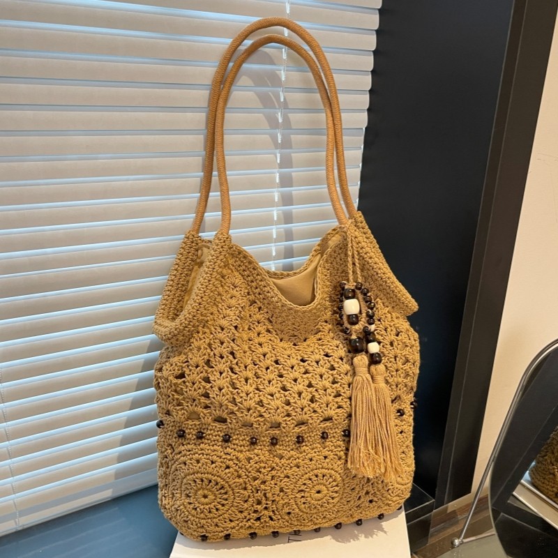 ins森系文艺针织编织包女海边度假单肩腋下托特包休闲沙滩手提包,箱包皮具/热销女包/男包,通用款女包,淘宝优惠券,粉丝福利购,淘宝优惠卷