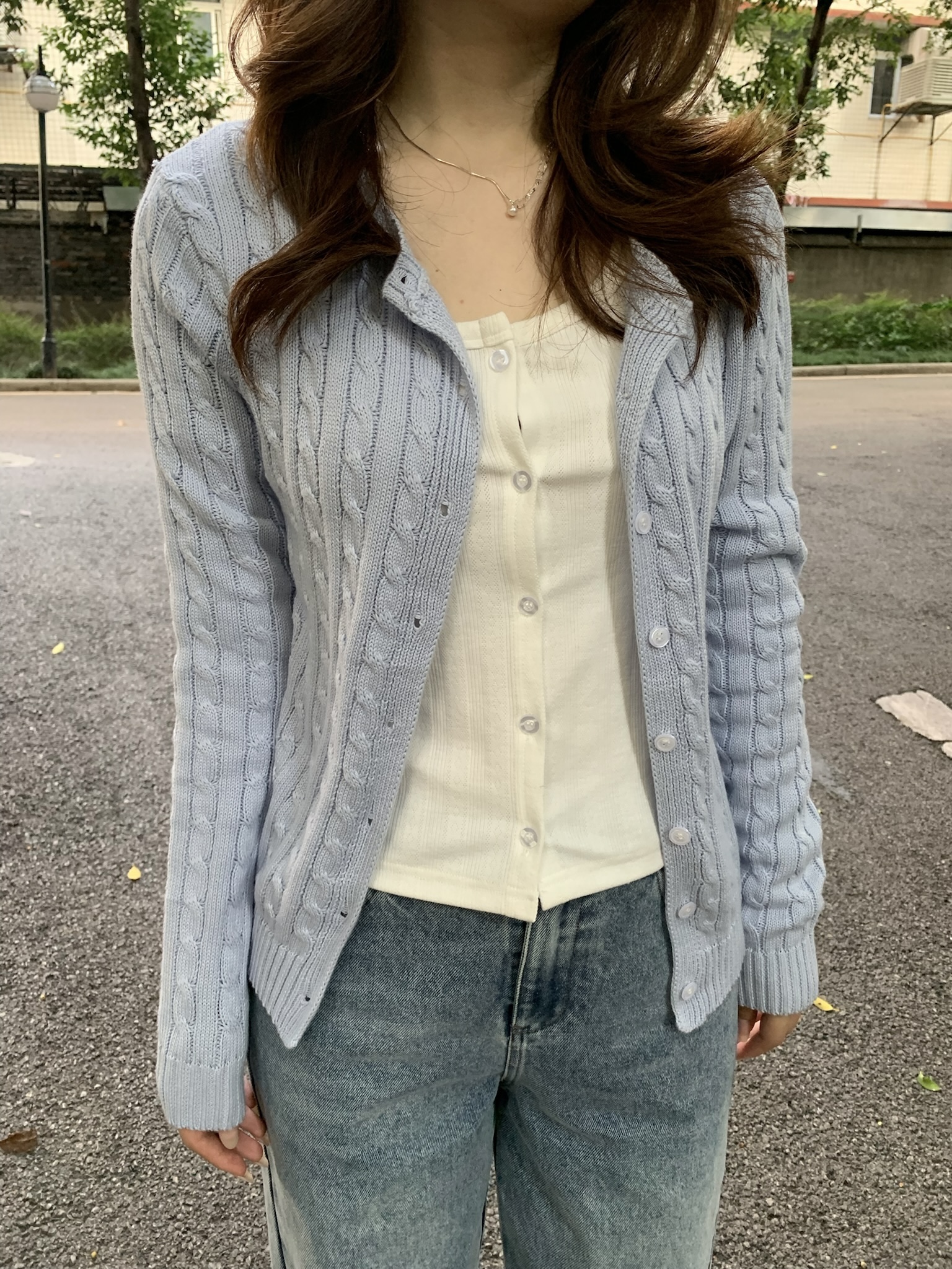 新款棕色针织麻花圆领毛衣女百搭气质开衫外套上衣