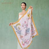 宝石蝶26春双绉双面披肩絮语听风女生日礼物真丝丝巾围巾送礼盒