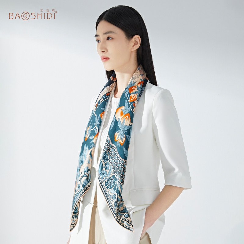 100%桑蚕丝95双面大方巾