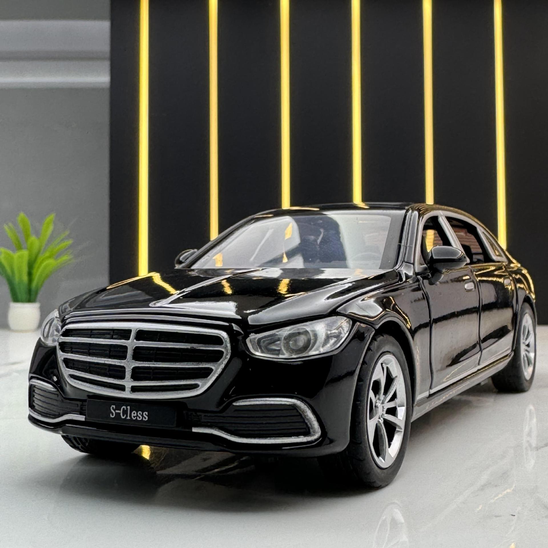 奔驰S400L仿真合金车模桌面摆件