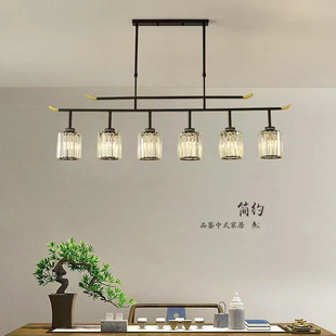 现代简约轻奢餐厅水晶灯具饭桌吊灯茶室灯吧台长条灯餐桌饭厅灯具