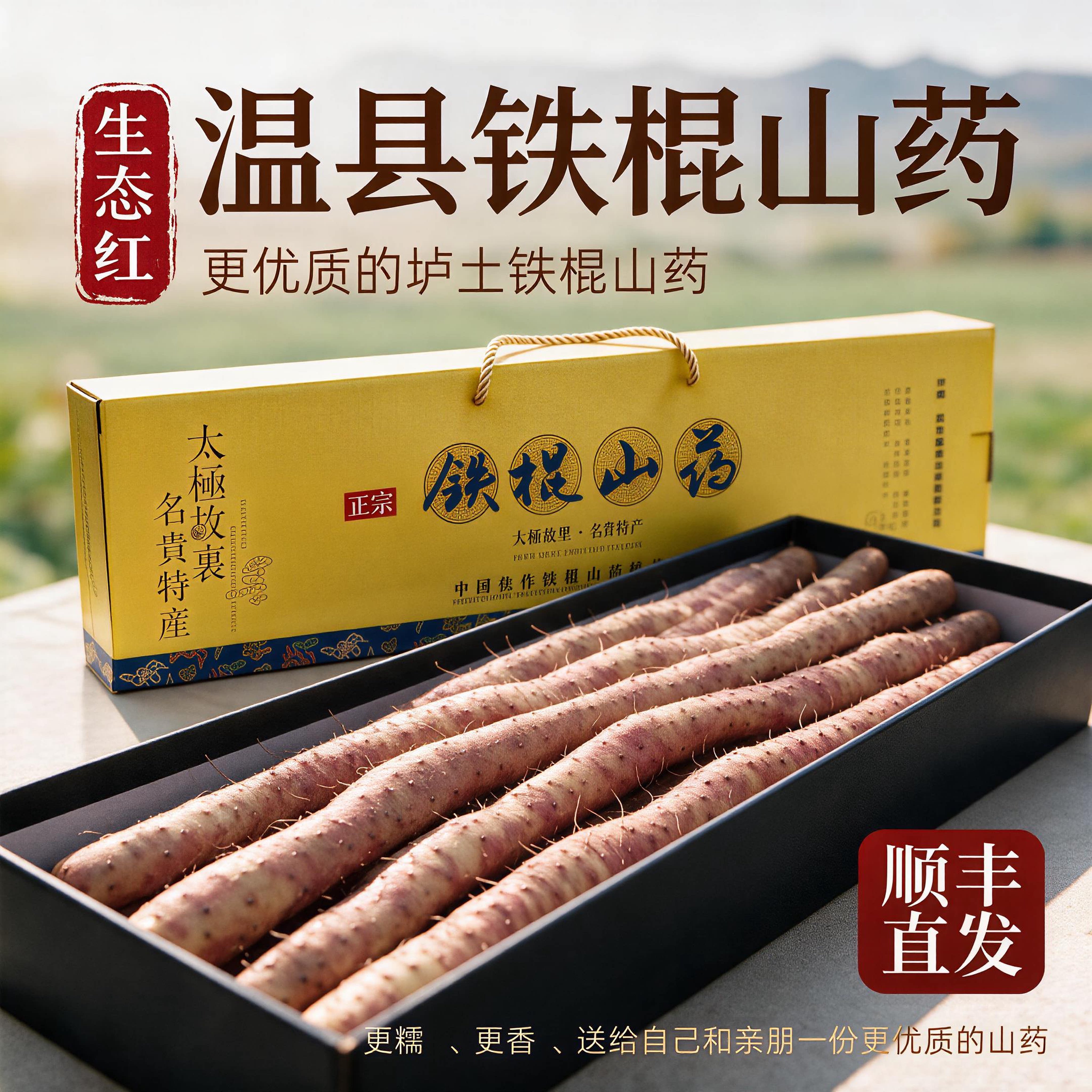 送礼河南焦作特产礼盒装新鲜温县垆土10斤怀铁棍山药粉糯铁杆淮山
