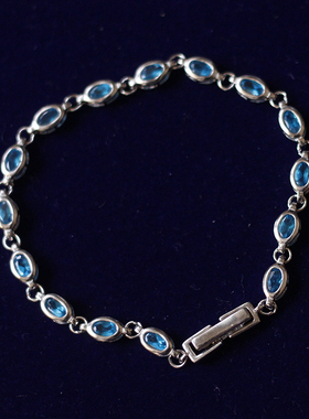 中古感天然帕拉伊巴色磷灰石手链