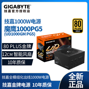 技嘉电源台式电脑额定1000W全模组金牌电源 UD1000GM PG5魔鹰2.0