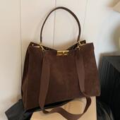 高级感复古磨砂机车包女2024新款 大容量通勤单肩腋下包手提托特包