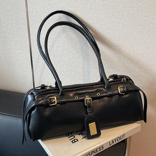 中古腋下包包女秋季 潮韩国小众保龄球包大容量单肩通勤包 2024新款