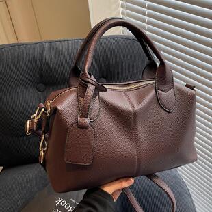 波士顿女包2024新款 秋冬软皮大容量斜挎妈妈包大气手提包单肩包潮