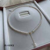 天然淡水小珍珠项链18k金750极强光正圆迷你baby小米珠诸暨送女友