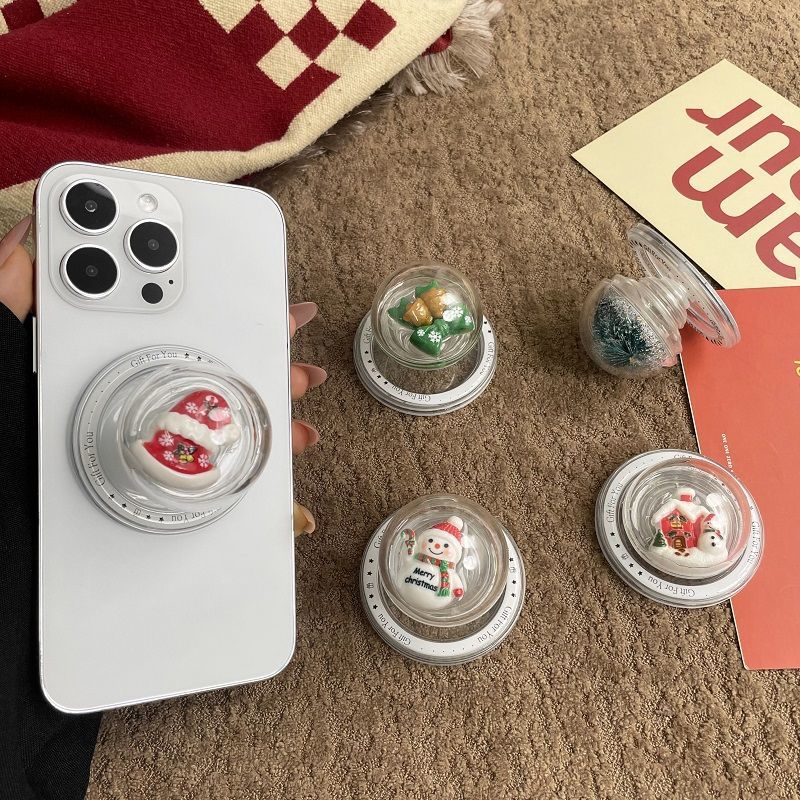 ins圣诞树姜饼人摇摇乐磁吸支架适用MagSafe手机强力吸附桌面懒人