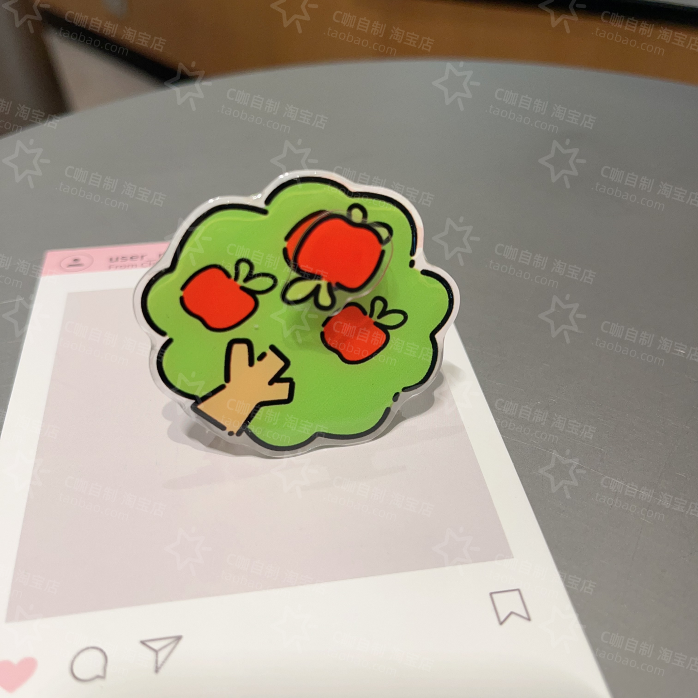 摇摇乐苹果购物袋情侣款手机支架粘贴懒人伸缩可爱卡通便携ins