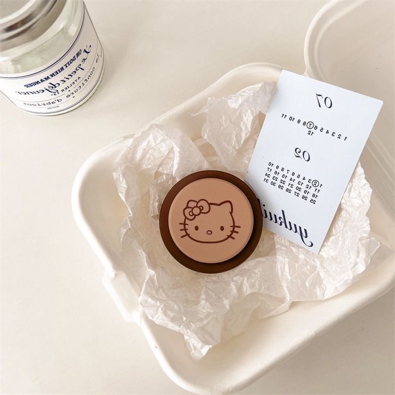 黑底灰色线条kitty头像磁吸支架适用MagSafe手机强力吸附桌面懒人