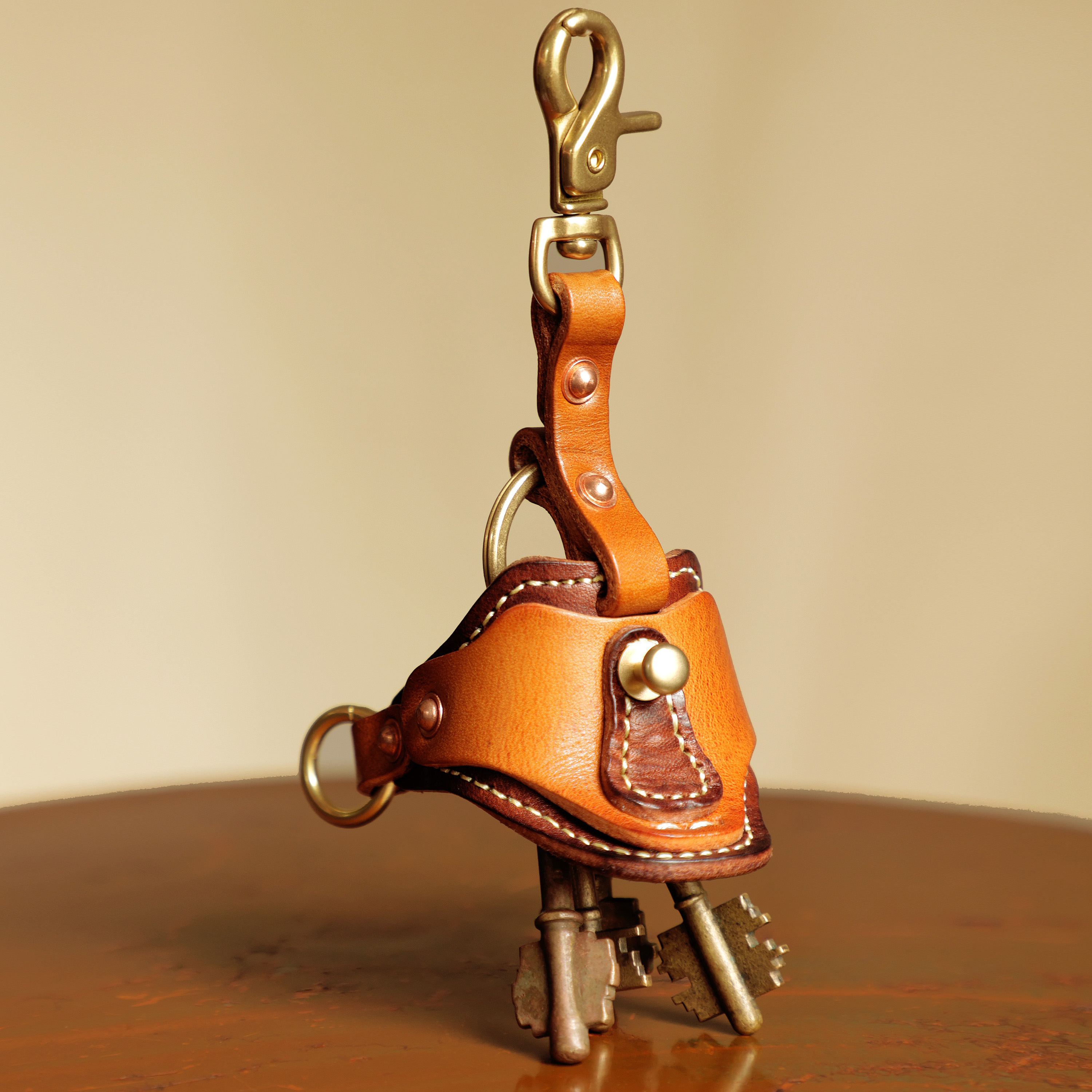 纯手工马鞍钥匙扣美式复古配饰