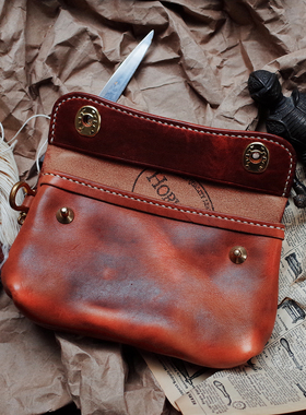 美国HORWEEN霍尔文都柏林进口牛皮手工手拿包 收纳包化妆包文玩包